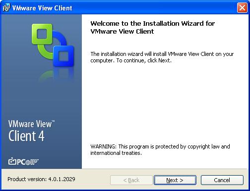 vmware client setup welcome