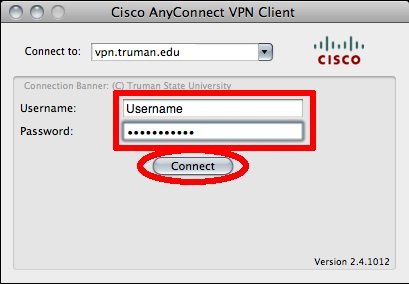 type in username and password
