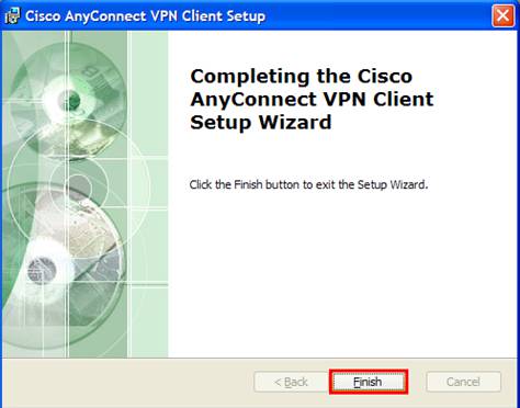 completing the vpn client setup wizard